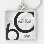 ホワイト60 Decade誕生日 キーホルダー (正面)