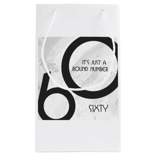 ホワイト60 Decade誕生日 スモールペーパーバッグ (裏面)