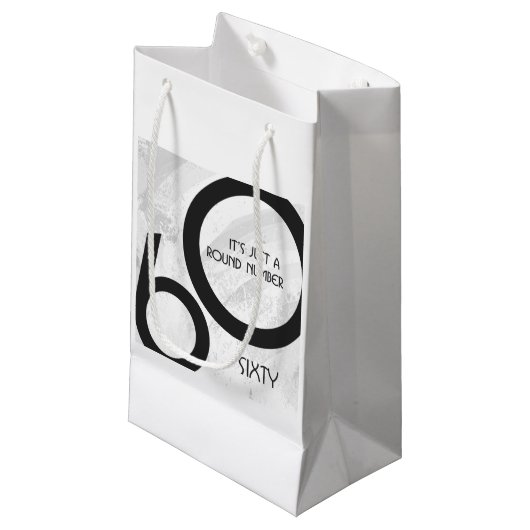 ホワイト60 Decade誕生日 スモールペーパーバッグ (正面アングル)