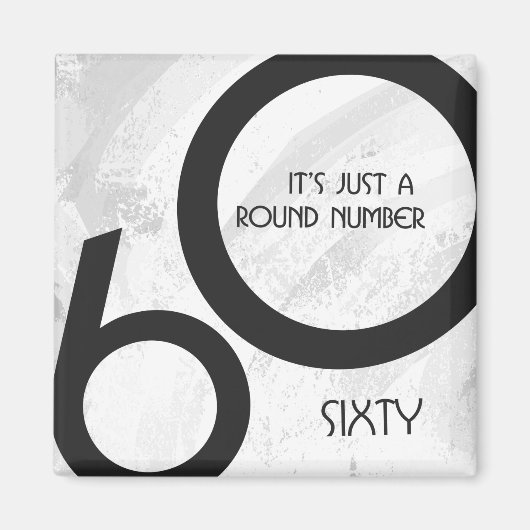 ホワイト60 Decade誕生日 マグネット (正面)