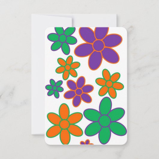 ホワイト70年代をテーマにしたスコットランド詩誕生日カード (正面)