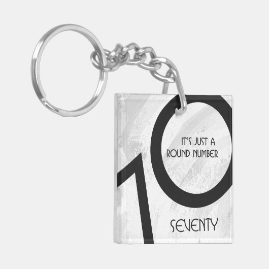 ホワイト70 Decade誕生日 キーホルダー (正面左)