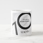 ホワイト70 Decade誕生日 ジャンボコーヒーマグカップ (正面)