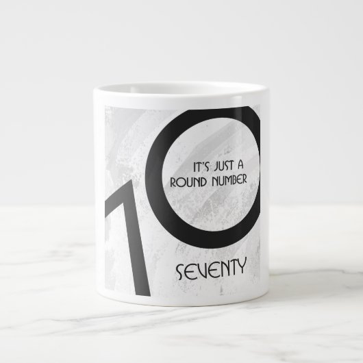 ホワイト70 Decade誕生日 ジャンボコーヒーマグカップ (正面)