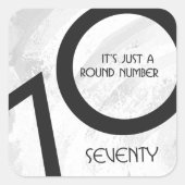 ホワイト70 Decade誕生日 スクエアシール (正面)