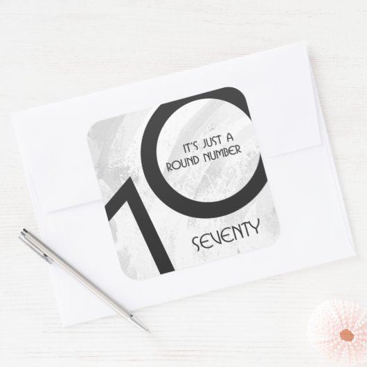 ホワイト70 Decade誕生日 スクエアシール (封筒)