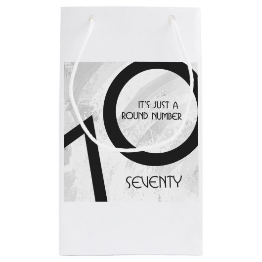 ホワイト70 Decade誕生日 スモールペーパーバッグ (裏面)