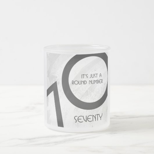 ホワイト70 Decade誕生日 フロストグラスマグカップ (中央)