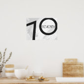ホワイト70 Decade誕生日 ポスター (キッチン)