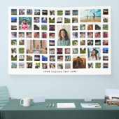 ホワイト80フォトコラージュ誕生日パーティー 横断幕 (トレードショー)