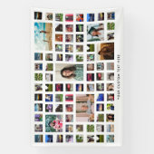 ホワイト80フォトコラージュ誕生日パーティー 横断幕 (縦)