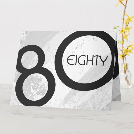 ホワイト80 Decade誕生日 カード (黄色い花)