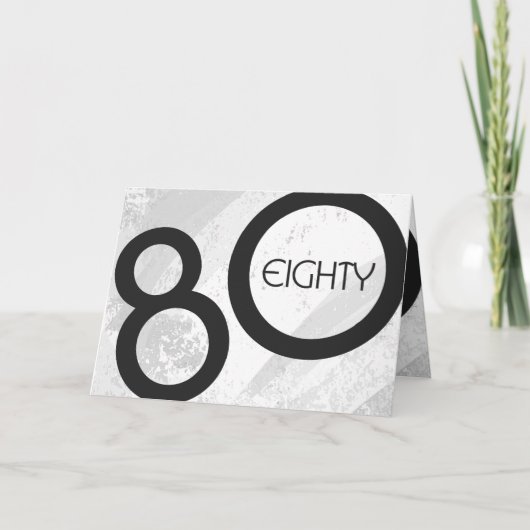 ホワイト80 Decade誕生日 カード (正面)