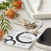 ホワイト80 Decade誕生日 キーホルダー (正面右)