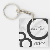 ホワイト80 Decade誕生日 キーホルダー (正面)