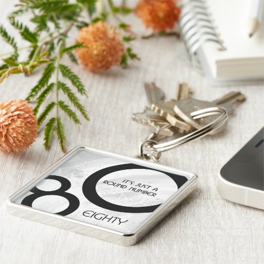 ホワイト80 Decade誕生日 キーホルダー (側面)