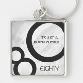 ホワイト80 Decade誕生日 キーホルダー (正面)