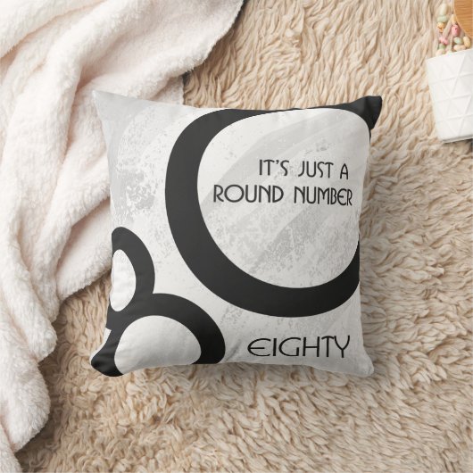 ホワイト80 Decade誕生日 クッション (ブランケット)