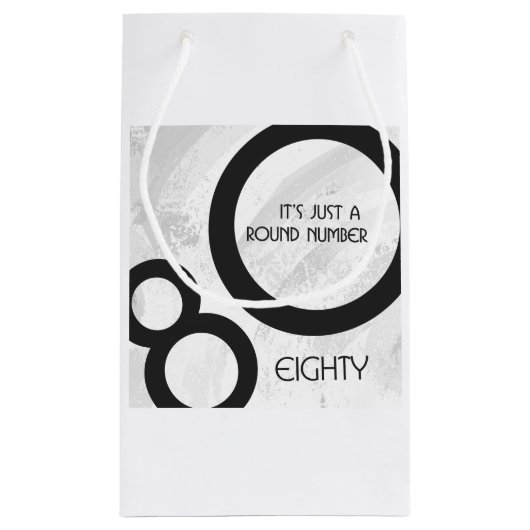 ホワイト80 Decade誕生日 スモールペーパーバッグ (裏面)
