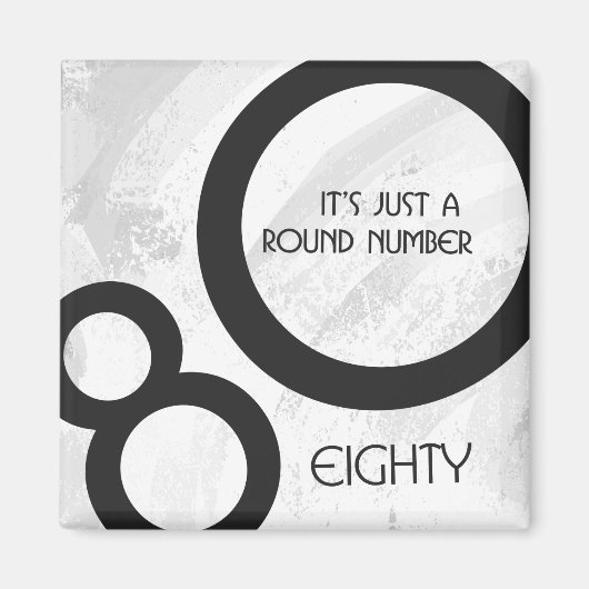 ホワイト80 Decade誕生日 マグネット (正面)