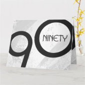 ホワイト90ディケード誕生日 カード (黄色い花)