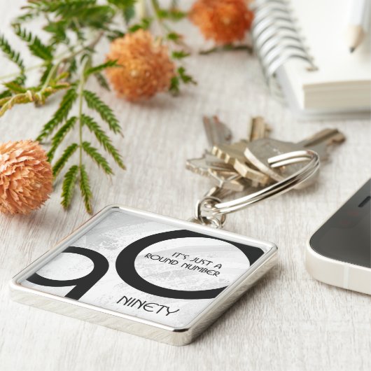 ホワイト90 Decade誕生日 キーホルダー (側面)