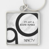 ホワイト90 Decade誕生日 キーホルダー (正面)