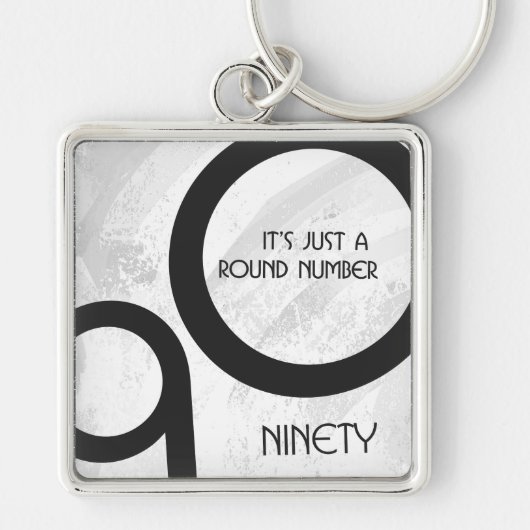 ホワイト90 Decade誕生日 キーホルダー (正面)