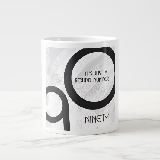 ホワイト90 Decade誕生日 ジャンボコーヒーマグカップ (正面)