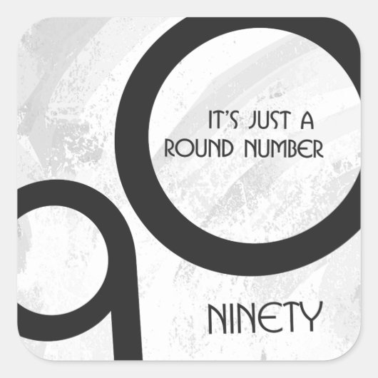 ホワイト90 Decade誕生日 スクエアシール (正面)