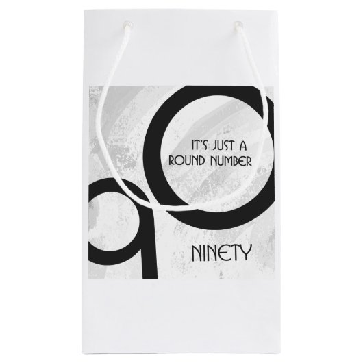 ホワイト90 Decade誕生日 スモールペーパーバッグ (裏面)