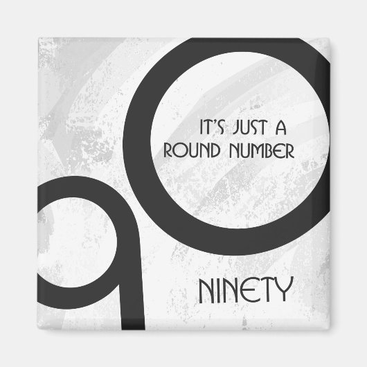 ホワイト90 Decade誕生日 マグネット (正面)