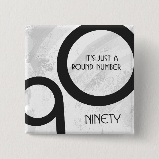 ホワイト90 Decade誕生日 缶バッジ (正面)