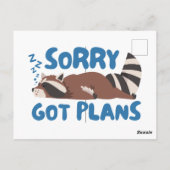 ホワイト・ごめんなプ得ランおもしろいラクーン ポストカード (裏面)