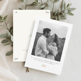 ホワイト & アイボリー | シックなフラワーの結婚式の事前お知らせ