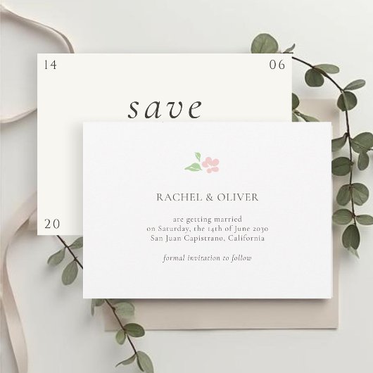 ホワイト&アイボリー | フラワーローズの結婚式 Save The Date セーブザデート