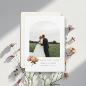 ホワイト＆アイボリー | モダン オリーブグリーン ローズ 招待状