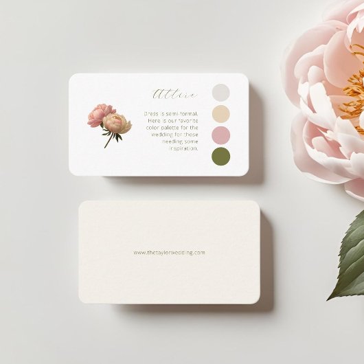 ホワイト＆アイボリー | ローズ ウェディング アタイア ドレスコード エンクロージャーカード