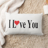 ホワイト・アイ・ラブ・ユー ランバークッション (ブランケット)