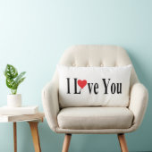 ホワイト・アイ・ラブ・ユー ランバークッション (椅子)