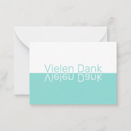 ホワイト&アクアリフレクションモダンドイツ語 ノートカード