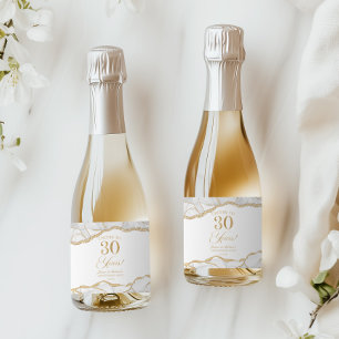 ホワイト アゲート 30周年 結婚記念日 パーティー スパークリングワインラベル