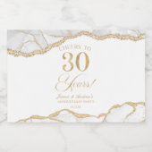 ホワイト アゲート 30周年 結婚記念日 パーティー スパークリングワインラベル (シングルラベル)