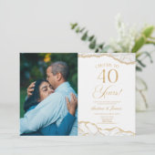 ホワイト アゲート 40周年 結婚記念日 パーティー 招待状 (スタンド正面)