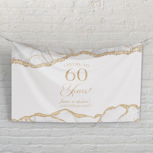 ホワイト アゲート 60周年 結婚記念日 パーティー 横断幕