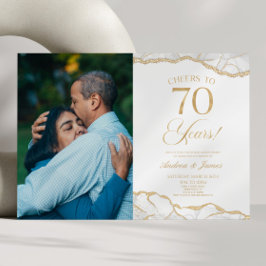 ホワイト アゲート 70周年 結婚記念日 パーティー 招待状