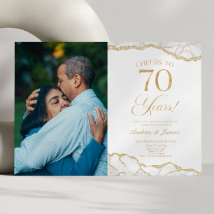ホワイト アゲート 70周年 結婚記念日 パーティー 招待状