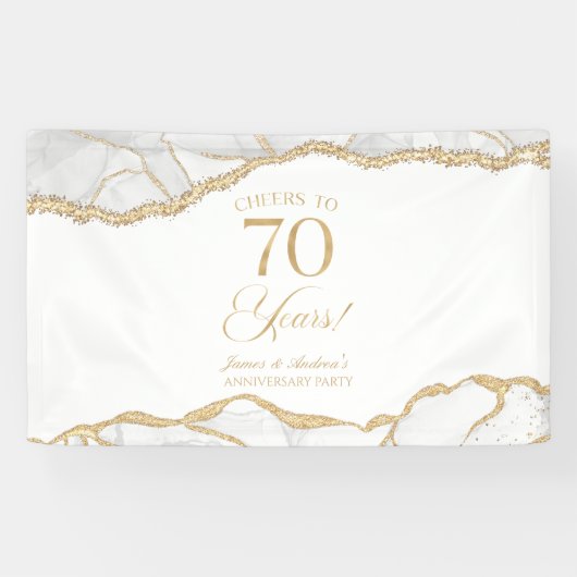 ホワイト アゲート 70周年 結婚記念日 パーティー 横断幕 (横)