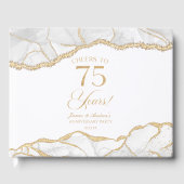 ホワイト アゲート 75周年 結婚記念日 パーティー ゲストブック (正面)