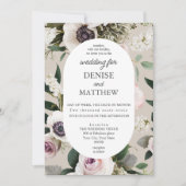 ホワイト・アネモネ淡い色のが完璧結婚に 招待状 (正面)